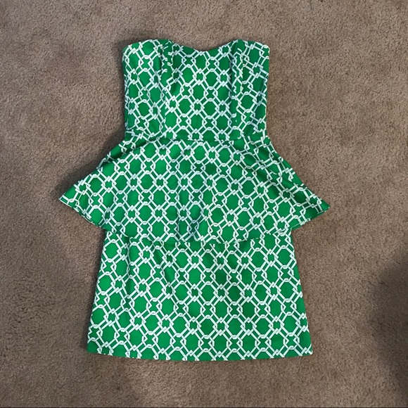 Julie Brown Dresses & Skirts - 💕Bright Green Peplum Dress💕